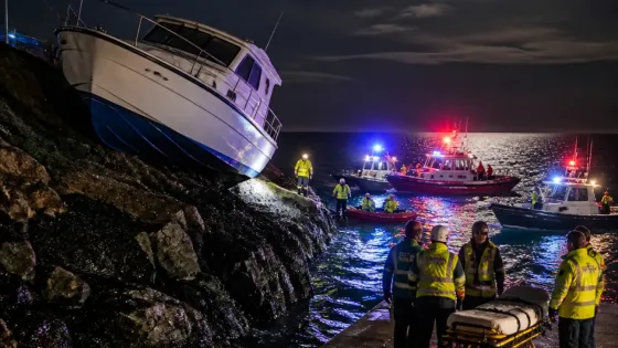 Six rescued after boat crashes onto Grays Rock in late‑night incident