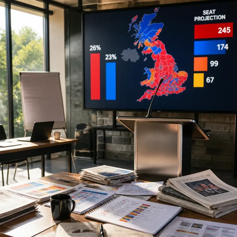 Burnham’s early surge puts Labour briefly ahead as seat projections point to a hung parliament