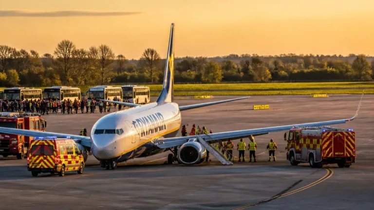 Ryanair flight diverted to Birmingham after mid‑air problem with wing