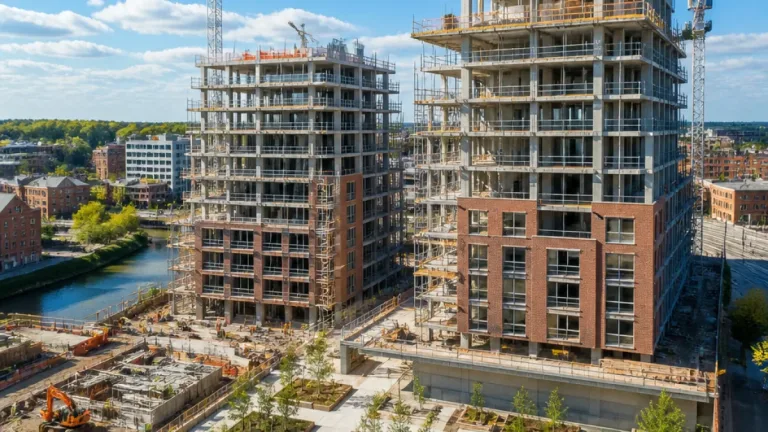 Stockport's Hatters Yard tops out as town-centre affordable housing takes shape