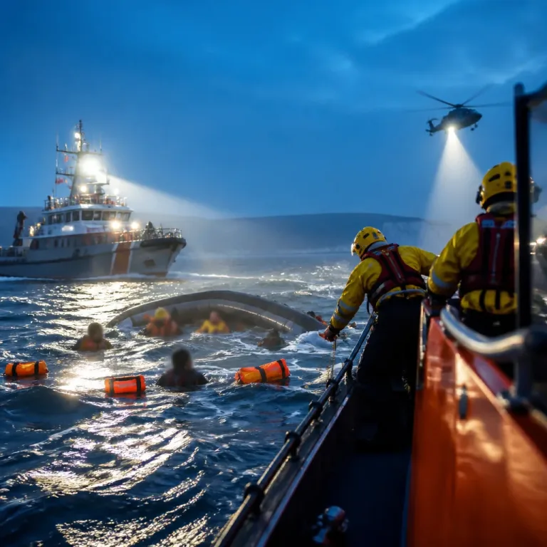Dinghy with 157 aboard capsizes after engine fire in Channel; all rescued in major operation
